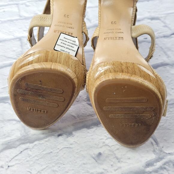 Le Silla Crystal Embellished Cross Strap Woven Heels size 39 - Picture 8 of 16